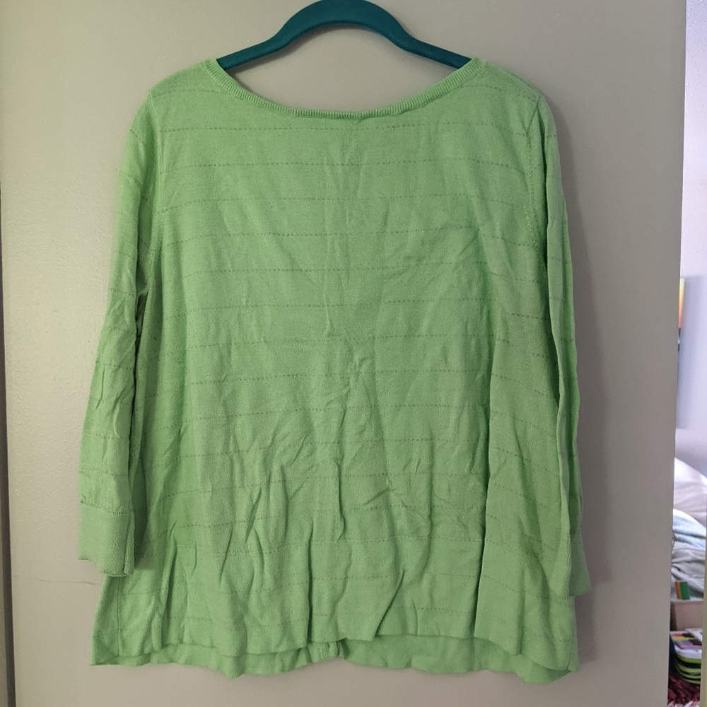 Halogen lime green sweater size large